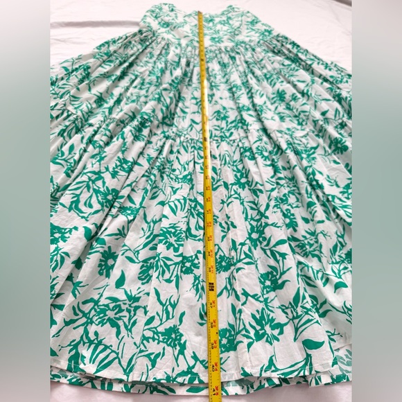 Hello Molly Runaway Ayla Tiered Tropical White Green Maxi Skirt | Size Small - Picture 11 of 17